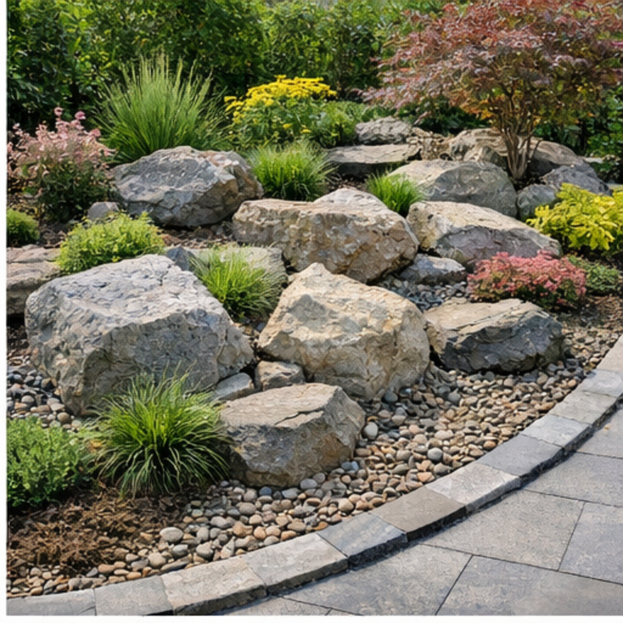 Rock garden landscaping